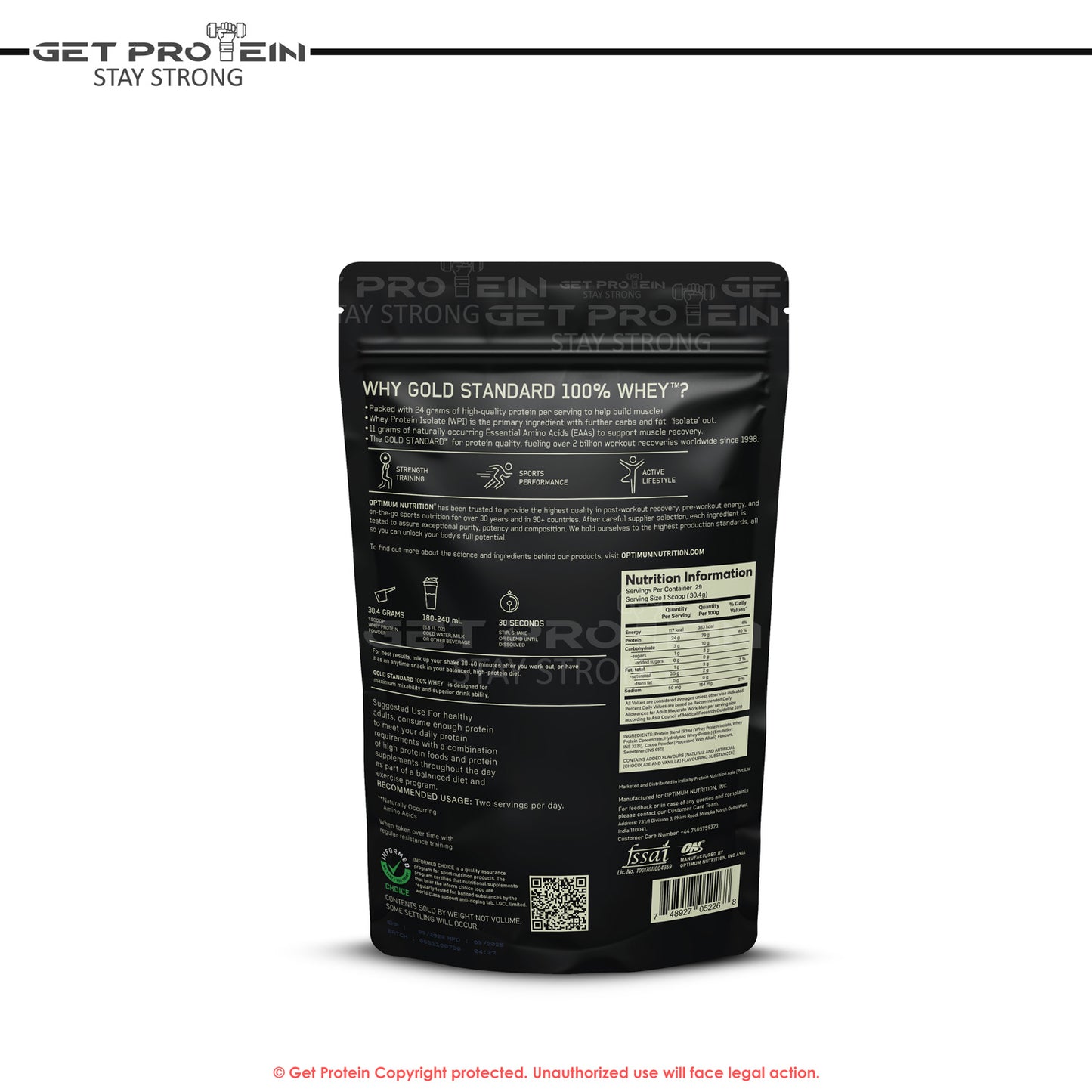 Optimum Nutrition Whey Protein Package